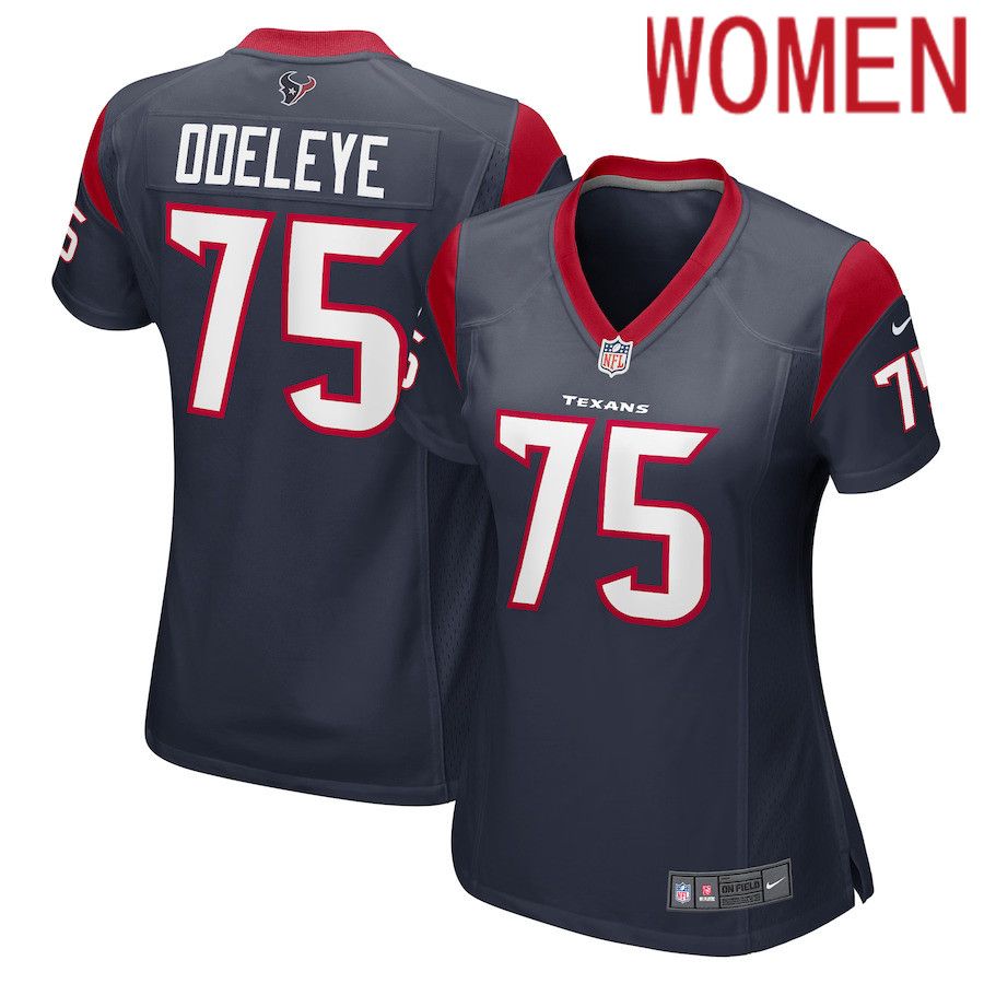 Women Houston Texans 75 Adedayo Odeleye Nike Navy Game Player NFL Jersey